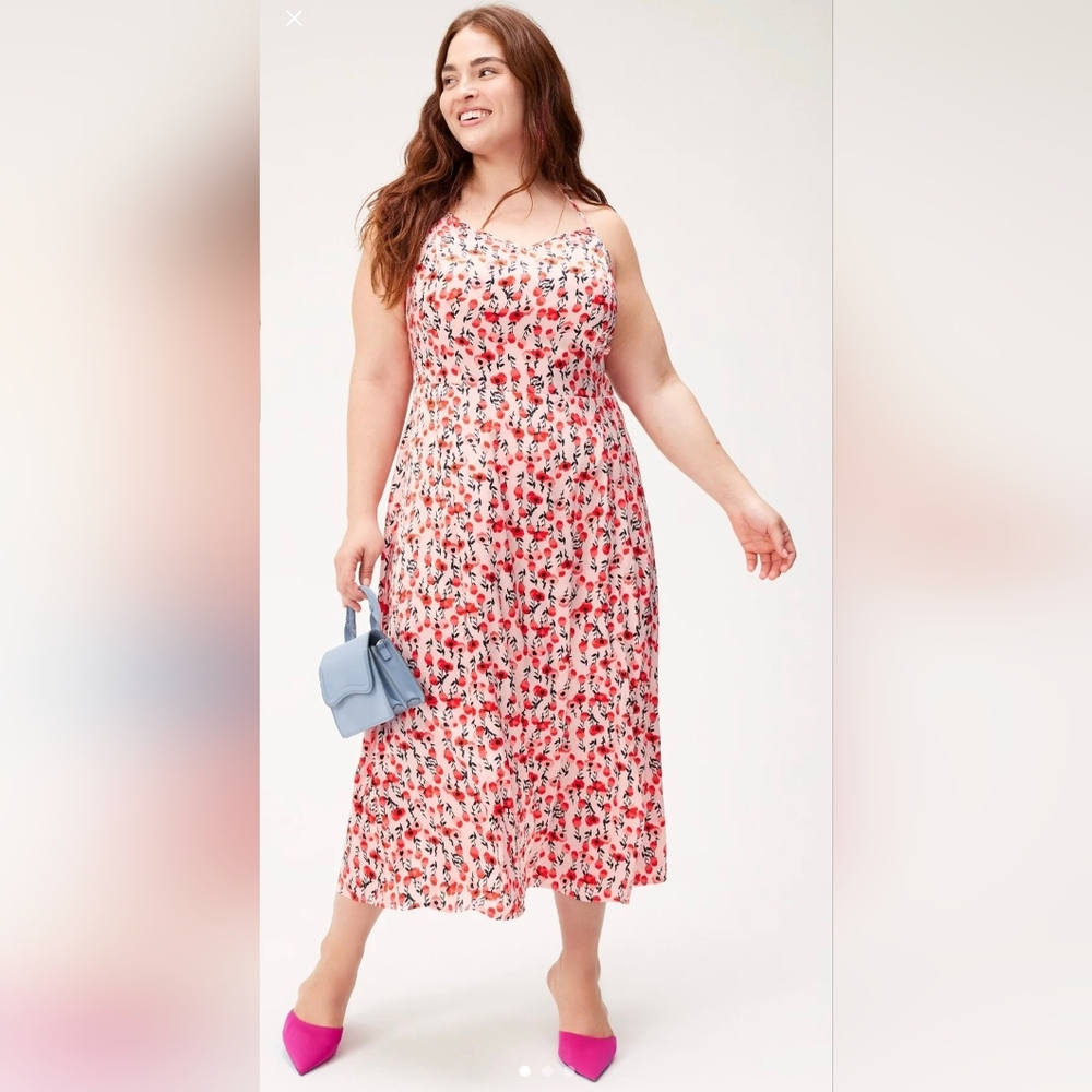 Adore Me Red Pink Sleeveless Maxi Sundress